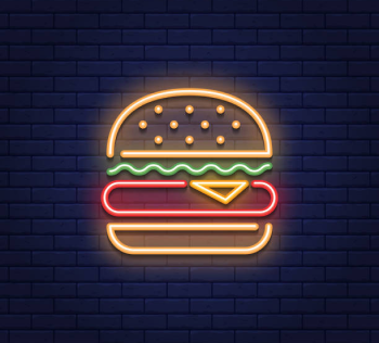 Neon Schild Burger