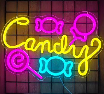 Neon Schild candi shop