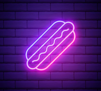 Neon Schild Hot Dogs