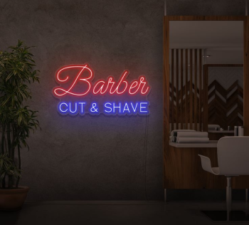 Neon sign Barber Cut & Shave