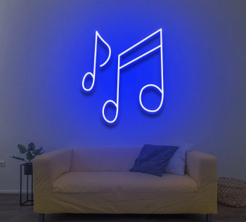 Neon Sign Musical Notes