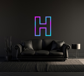 neon letter h