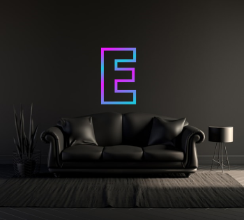 neon letter E