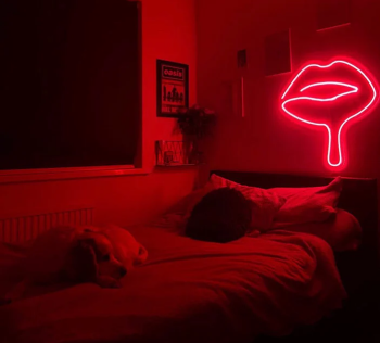 Neon Sign Seductive Lip