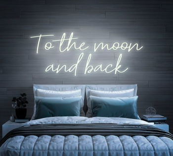 Neon sign To The Moon and Back