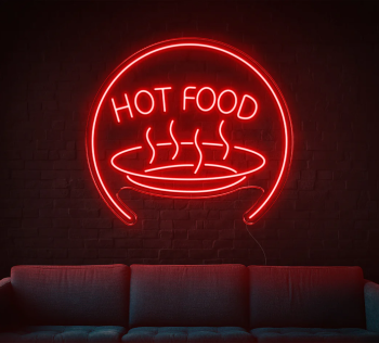 Neon sign restaurant food drinks