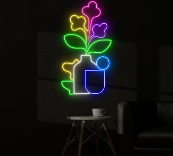 Neon Sign Flowerpot