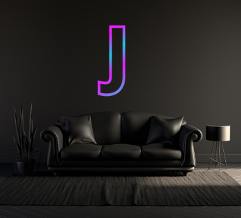 neon letter j